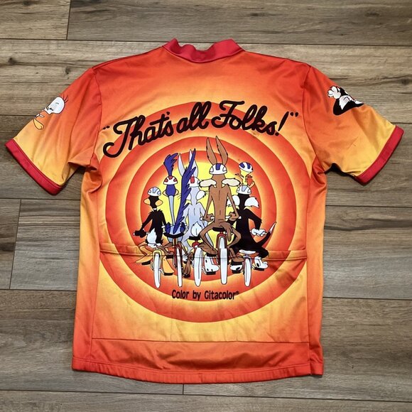 VTG 1993 Giordana Looney Tunes Cycling Jersey Italy 90s Bugs Bunny Daffy Tweety - Picture 14 of 15